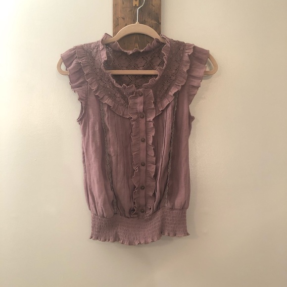 mine Tops - Sleeveless dark lavender blouse
